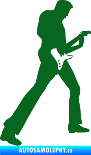 Samolepka Music 008 pravá hráč na kytaru tmavě zelená