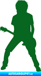 Samolepka Music 010 levá rocker s kytarou tmavě zelená