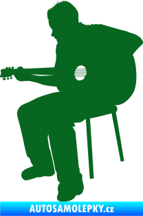 Samolepka Music 012 levá  kytarista tmavě zelená