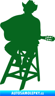 Samolepka Music 013 levá kytarista tmavě zelená