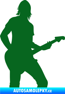Samolepka Music 019 pravá hráč na kytaru tmavě zelená