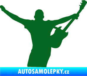 Samolepka Music 024 pravá kytarista rocker tmavě zelená