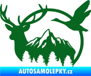 Samolepka Myslivost 002 levá lesní zvěř tmavě zelená