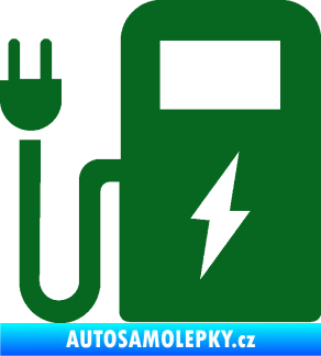 Samolepka Nabíjecí stanice 001 levá elektromobil charge tmavě zelená