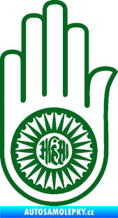 Samolepka Náboženský symbol Džinismus Ahimsa tmavě zelená