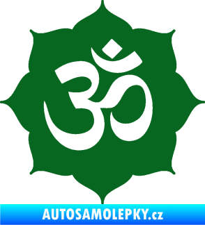 Samolepka Náboženský symbol Hinduismus Óm 002 tmavě zelená