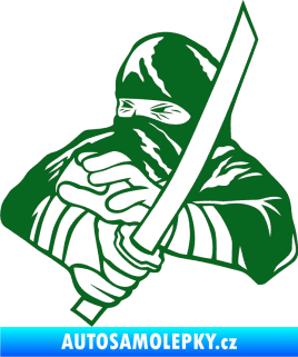 Samolepka Ninja silueta levá tmavě zelená
