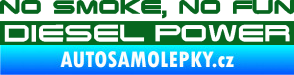 Samolepka No smoke. no fun, diesel power nápis tmavě zelená