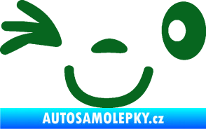 Samolepka Obličej 008 levá mrkající tmavě zelená