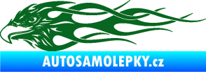 Samolepka Orel 016 levá v plamenech tmavě zelená