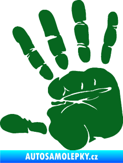 Samolepka Otisk ruky levá tmavě zelená