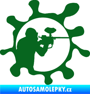 Samolepka Paintball 004 pravá tmavě zelená