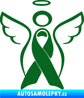 Samolepka Památeční andělíček memory tmavě zelená
