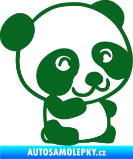 Samolepka Panda 002 pravá tmavě zelená