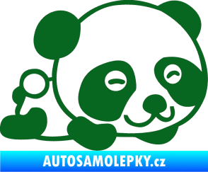 Samolepka Panda 003 pravá tmavě zelená