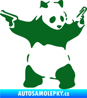 Samolepka Panda 007 pravá gangster tmavě zelená