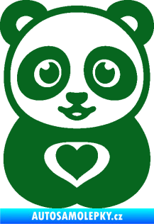 Samolepka Panda 008 roztomilá tmavě zelená