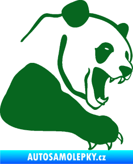 Samolepka Panda 010 pravá tmavě zelená