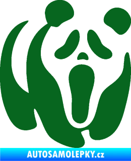 Samolepka Panda 014 pravá maska Vřískot tmavě zelená