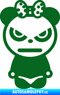 Samolepka Panda girl tmavě zelená