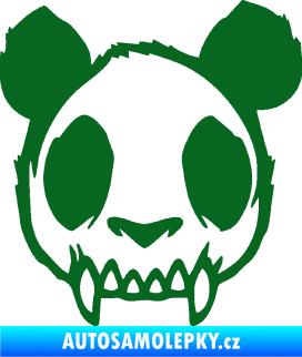 Samolepka Panda zombie  tmavě zelená