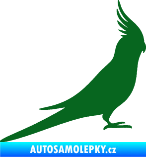 Samolepka Papoušek 002 pravá tmavě zelená