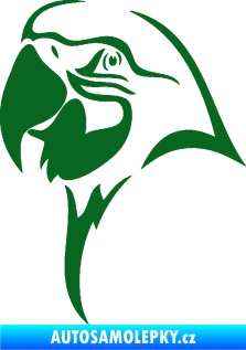 Samolepka Papoušek 006 levá hlava tmavě zelená
