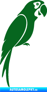 Samolepka Papoušek 009 pravá tmavě zelená