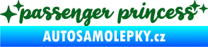 Samolepka Passenger Princess 002 nápis s hvězdičkami tmavě zelená