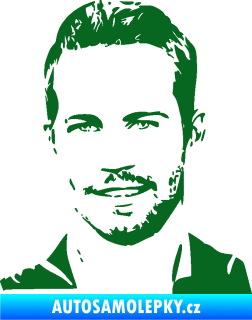 Samolepka Paul Walker 001 levá tmavě zelená