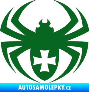 Samolepka Pavouk 004 křižák tmavě zelená