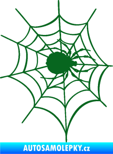 Samolepka Pavouk 016 pravá s pavučinou tmavě zelená