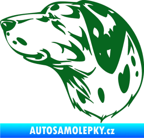 Samolepka Pes 002 levá Dalmatin tmavě zelená