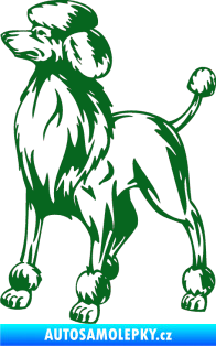 Samolepka Pes 014 levá Pudl tmavě zelená