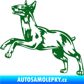 Samolepka Pes 015 levá Bulteriér tmavě zelená