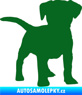 Samolepka Pes 056 pravá štěně tmavě zelená
