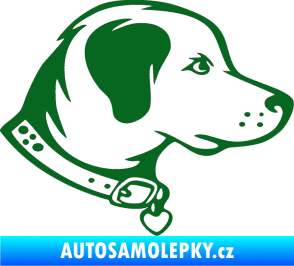 Samolepka Pes 058 pravá tmavě zelená