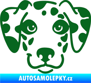 Samolepka Pes 064 Dalmatin tmavě zelená