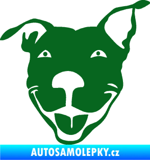 Samolepka Pes 072 levá Pitbull tmavě zelená