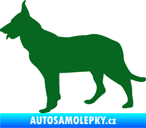 Samolepka Pes 079 levá Německý ovčák tmavě zelená