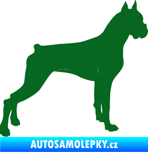 Samolepka Pes 087 pravá Boxer tmavě zelená