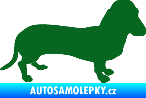 Samolepka Pes 094 pravá Baset tmavě zelená