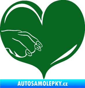 Samolepka Pes 102 levá packa tmavě zelená