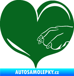 Samolepka Pes 102 pravá packa tmavě zelená