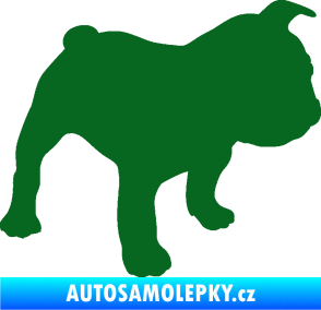 Samolepka Pes 108 pravá Francouzský buldoček tmavě zelená