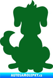 Samolepka Pes 113 levá kreslená silueta tmavě zelená
