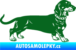 Samolepka Pes 122 pravá jezevčík tmavě zelená