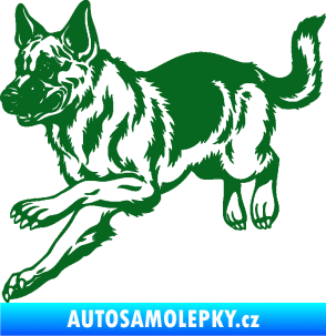 Samolepka Pes 124 levá  německý ovčák  tmavě zelená