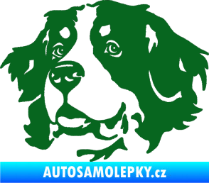 Samolepka Pes 131 levá bernský salašnický pes tmavě zelená