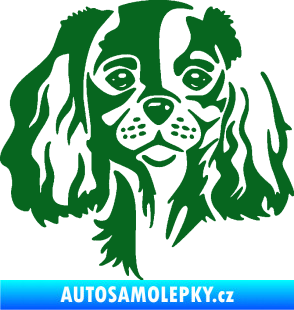 Samolepka Pes 132 levá Cavalier king Charles spaniel tmavě zelená